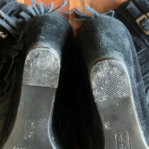 Aerosoles Black Suede Womens Ankle Wedges With Tassel Size 8 - Picture 8 of 12
